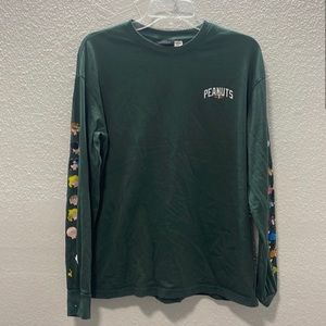 Peanuts h&m green long sleeve t-shirt